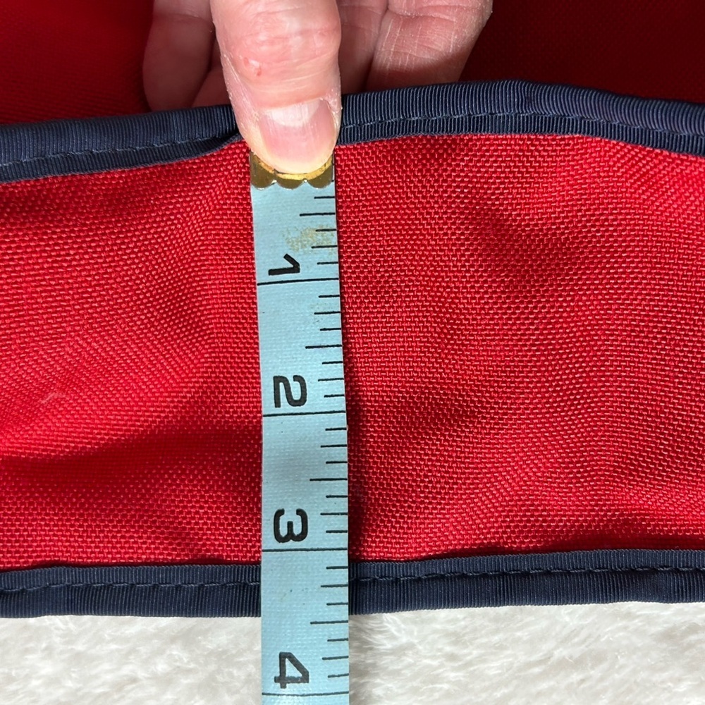 TLC KANVAS  Red and Navy Satchel Dual Zip Customized Pockets - Picture 9 of 10